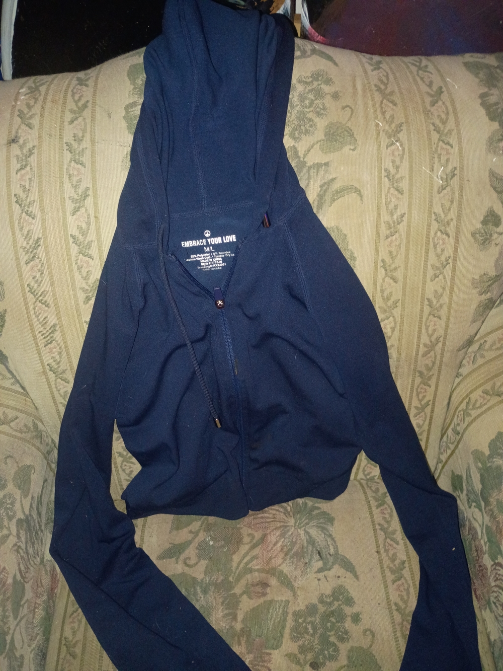 Embrace Your Love Navy Hooded Varsity Jacket